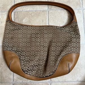 Coach Soho Hampton Signature Small Hobo Brown Canvas A3K-6617